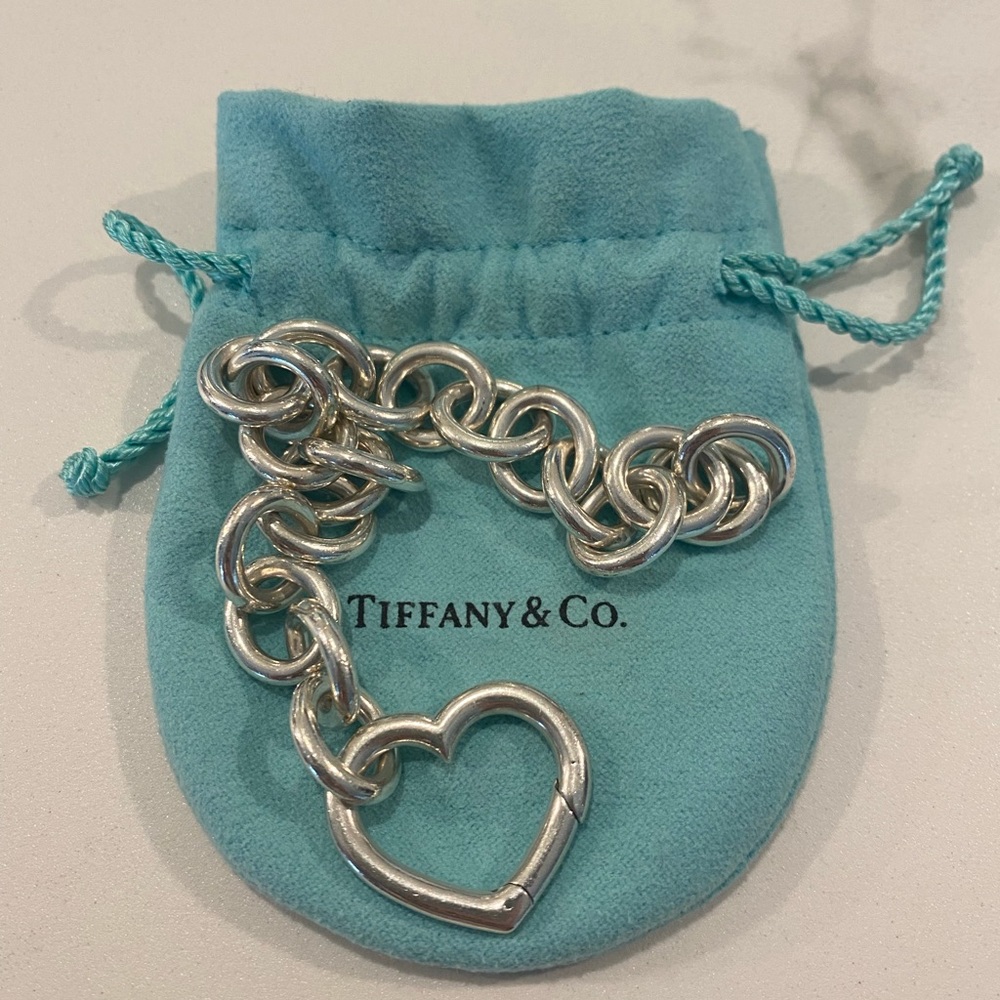 Tiffany and co Retired Heart Clasp Large Link Bracelet